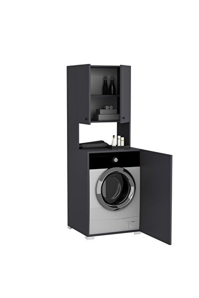 Ninnimo ECN Üst Dolaplı Çok Amaçlı Çamaşır Makinesi Dolabı Antrasit