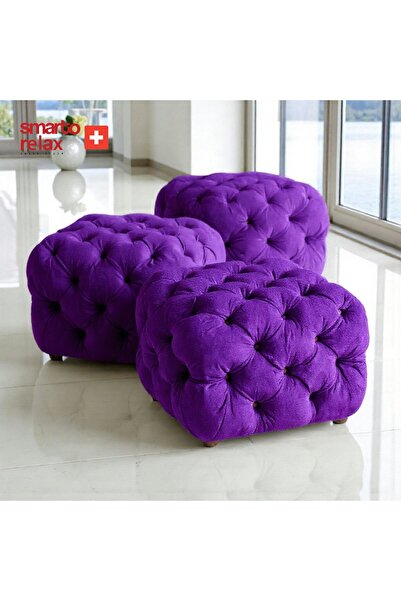 Smarto relax Puf Zinal Ayaksız Kapitoneli Kare 45x45 cm baby face Dekoratif K...