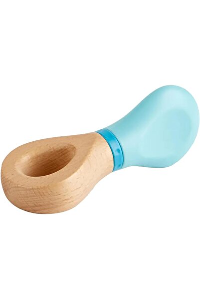 Hape لعبة خشخيشة خشبية للأطفال بعمر ٣ أشهر فما فوق، لون أزرق | ألعاب متعددة م...