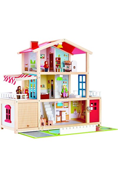Hape Doll Family Mansion | Award Winning 10 Bedroom Doll House, Wooden Play Mansion with Accessories