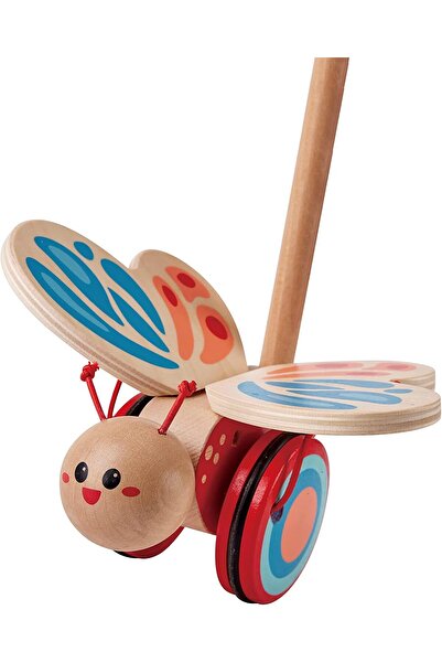 Hape Wooden Push & Pull Butterfly Toy (Rainbow)