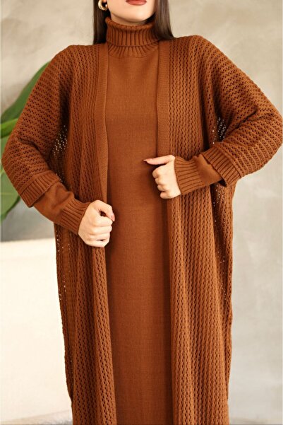 CLB COLLECTION Women's Double Turtleneck Knitwear Dress