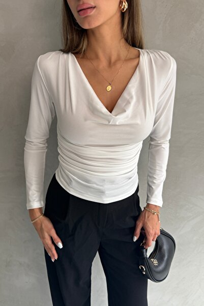 Ulino Μακρυμάνικη πλεκτή μπλούζα με γιακά Degaje