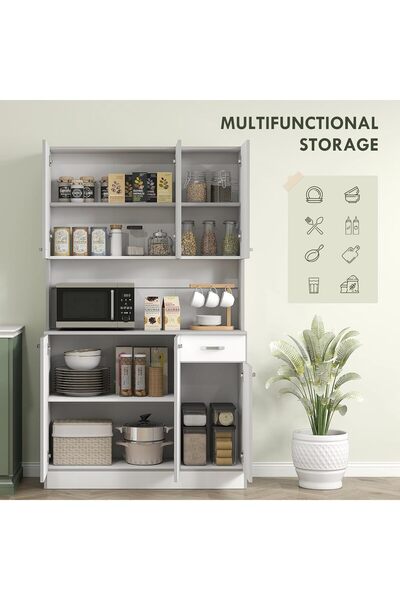 Modern home Freestanding Buffet with Hutch, Kitchen Storage Cabinets