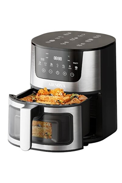 Airnova Air Fryer OroFritto 1400W, Hot Air Fryer, 7L Capacity, Black/Inox
