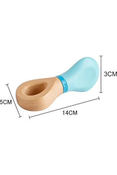 Hape Twist & Shake Wooden Rattle Toy for Babies, 3 Months+, Blue | Multi-Play with Rattling & Clicki