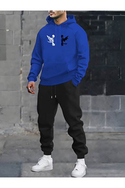 Lider Leather Σετ 2 τεμαχίων Unisex με στάμπα και κουκούλα – Φούτερ & Παντελό...