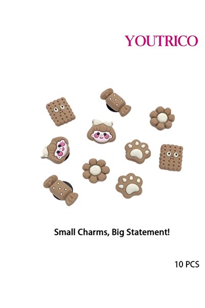 Youtrico مجموعة زينة شبشب من البولي فينيل كلوريد - زينة جيبيتز الكرتونية الملونة