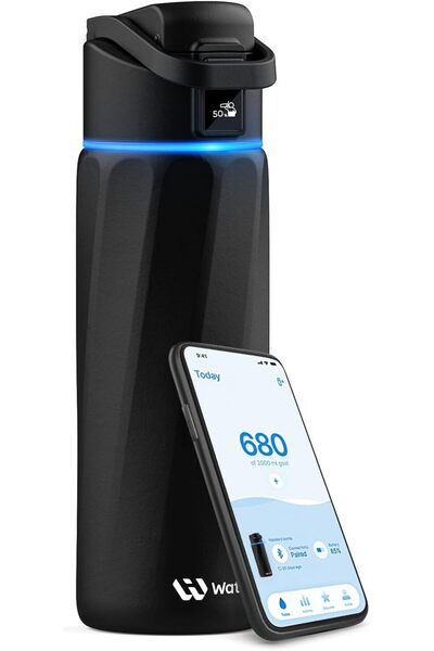 WATERH Boost Smart Water Bottle with Reminder to Drink, BPA-Free Stainless Steel Vacuum Insulated Bottle