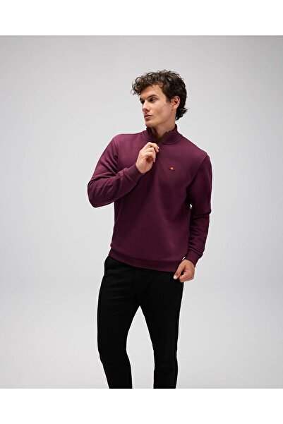 Ellesse Half Zipper Claret Red Men's Sweatshirt Em580