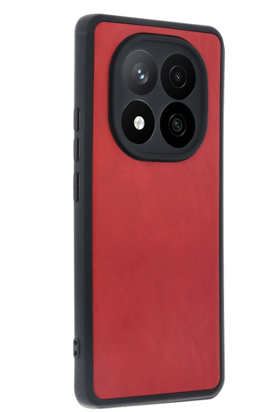 NewFace Sptrns Xiaomi Redmi Note 14 Pro 5g Case Aras Leather Cover (95850) - Red