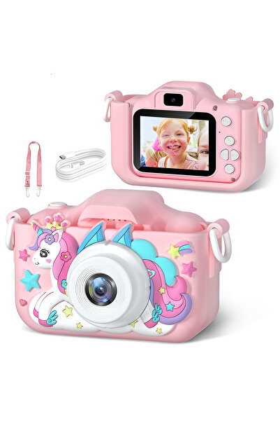 Choice1 كاميرا صغيرة رقمية على شكل قطة، شاشة 2 بوصة، بدقة 1080 بكسل عالية الو...