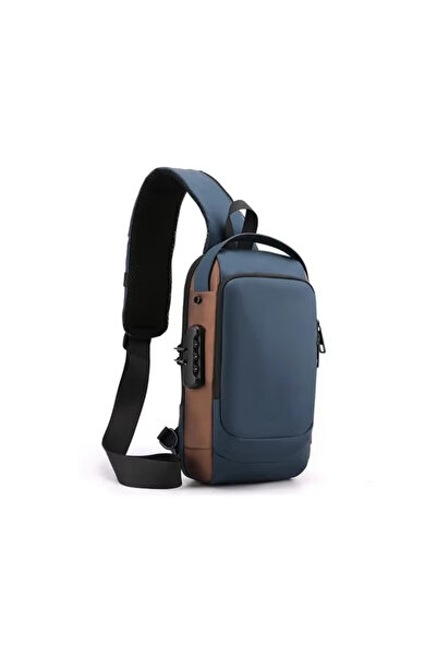 Primo Plus Men's Anti-theft Waterproof Oxford Cloth Sports Shoulder Bag with USB Charging Port