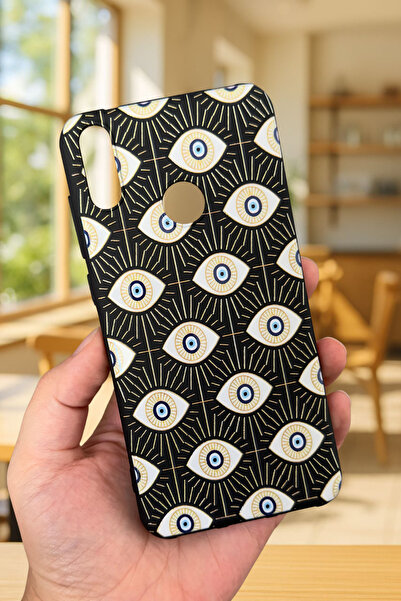 Vip Case HUAWEİ Y6 2019 Uyumlu Evıl Eye Desenli Silikon Darbe Emici Klasik Korumalı Rubber Kılıf