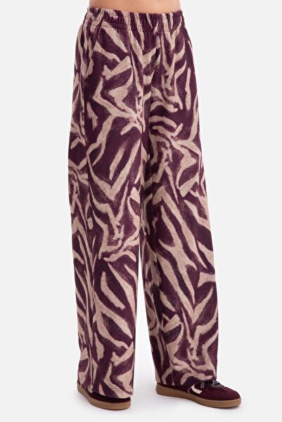 BEWEAR Wide-leg trousers with print and elastic waist