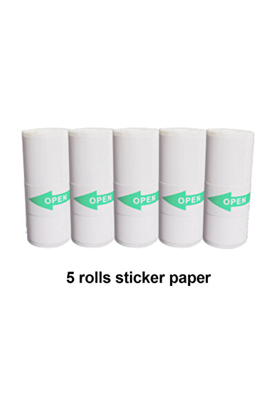 Choice3 5 قطع من ورق الملصقات، طابعة صغيرة محمولة لاسلكية ذكية تعمل بتقنية ال...