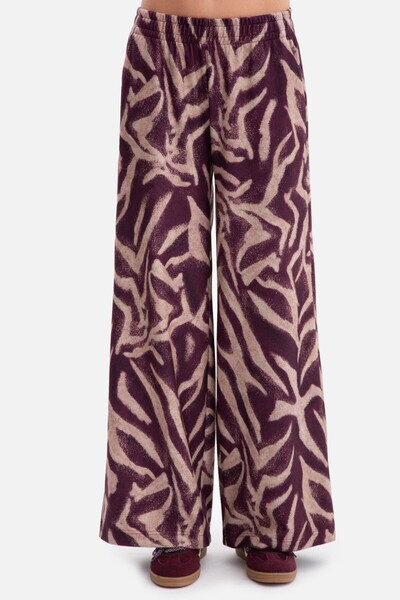 BEWEAR Wide-leg trousers with print and elastic waist