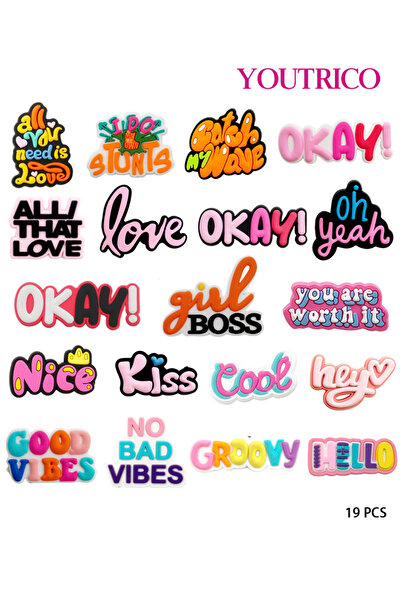 Youtrico مجموعة زينة شبشب من البولي فينيل كلوريد - زينة جيبيتز الكرتونية الملونة