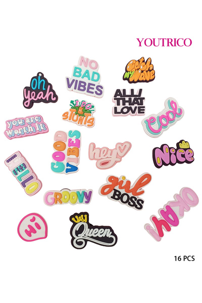 Youtrico مجموعة زينة شبشب من البولي فينيل كلوريد - زينة جيبيتز الكرتونية الملونة