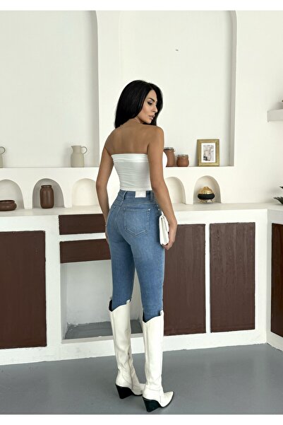 NOA LİNE Women's Soft Textured Strapless Bustier Crop