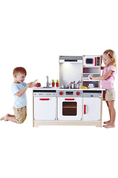 Hape مطبخ الكل في واحد | مجموعة ألعاب مطبخ للأطفال من عمر 3 سنوات فما فوق