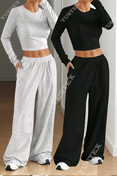 modlux 2-Pack Black Gray Women's Baggy Sweatpants