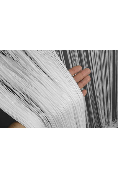 AKÇA TEKSTİL Rope Chain White Color Width 100 cm Length 280 cm Ready Buttons Sewn Rope Curtain