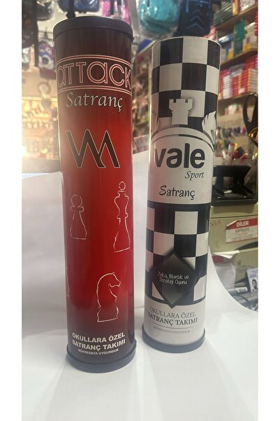 attack Okul tipi taşınabilir Satranç Takımı Seti Rulo Çantalı Siyah-Beyaz