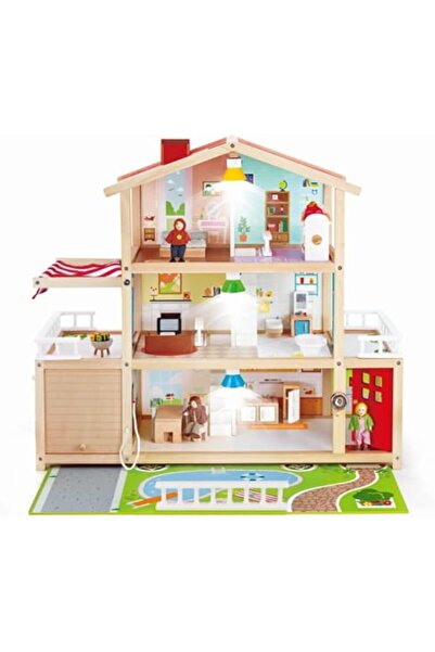 Hape Doll Family Mansion | Award Winning 10 Bedroom Doll House, Wooden Play Mansion with Accessories