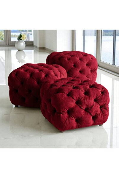 Smarto relax Puf Zinal Ayaksız Kapitoneli Kare 45x45 cm baby face Dekoratif K...