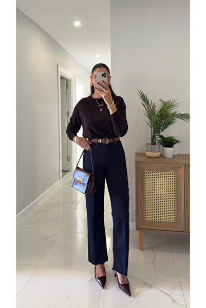 BİRCANÇİL Melotti Σκούρο Μπλε χωρίς στρίφωμα Ζώνες ίσιο τζιν