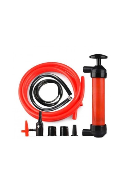 zola Manual liquid transfer pump, 3 in 1, air and liquids, 2 pipes 131 cm, hose 41 cm, 5 accessories