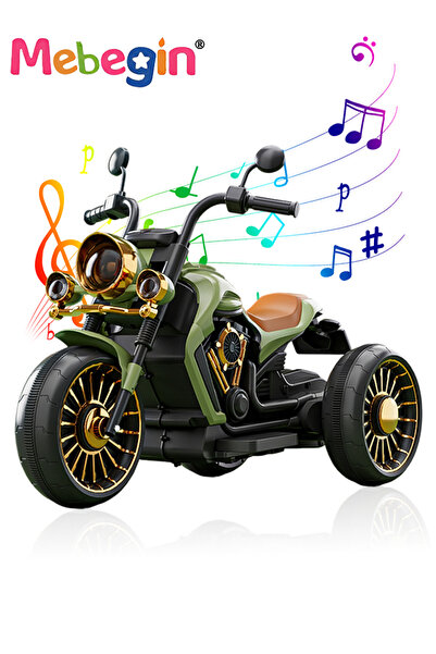 MEBEGIN دراجة نارية كهربائية للأطفال، دراجة نارية ثلاثية العجلات مع بطارية عا...