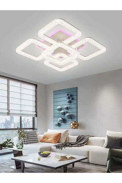 RFAN LED Chandelier, Model R9133/5AC, With Remote Control, 3 Light Types, 109W, White