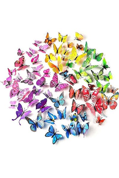 Arabest 72 Pcs 3D Butterfly Wall Stickers Butterflies Girls Bedroom Decoratio...
