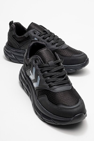 CCWAY AYAKKABI Pantofi sport pentru bărbați cu șireturi BLACK SMOKE