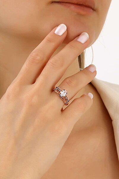 MySilvers Elmas Modeli Gümüş Tektaş Yüzük