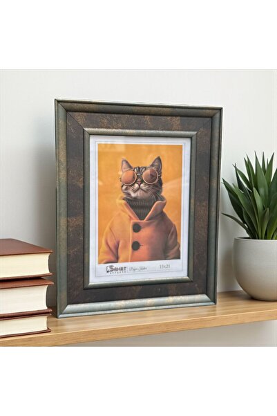 Peramari Decorative Wooden Art Picture Frame Khaki Green-Grey 15X21 cm