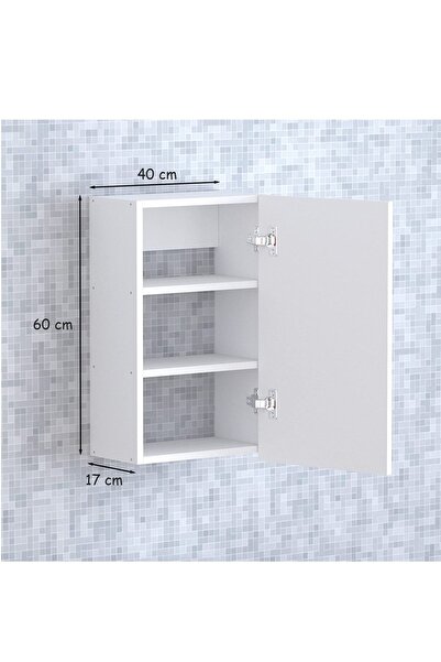 Modern home Cabinet with Single Mirrored Door – 3 Storage Units with Shelves for Home & Office