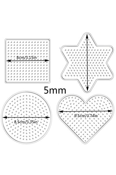 Choice 4 قطع 4 قطع 2.6/5 مم عملي PE شفاف مربع ذوبان خرز لوحة لوحة دائرة ألغاز...