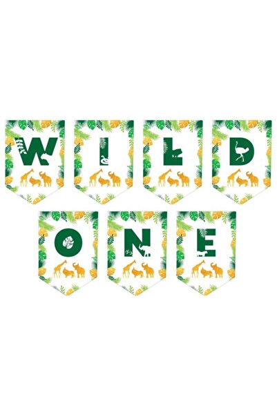 kidspartim Πράσινο πανό Safari για ένα έτος