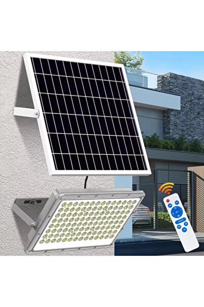 RFAN Proiector LED, cu panou solar și telecomandă, impermeabil IP65, 100W, gri