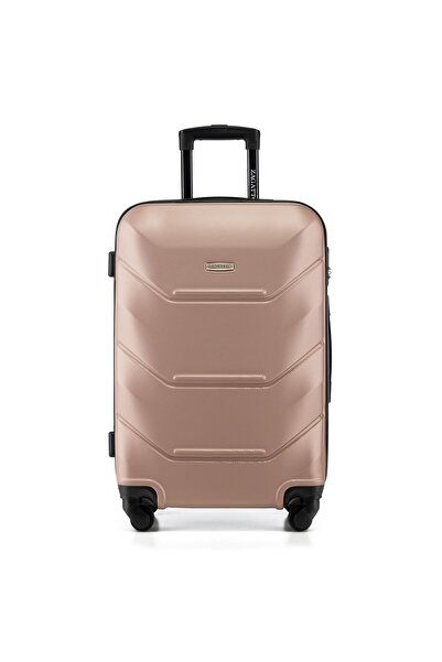 zagatto Troler mediu, Roz, 65x42x26 cm, Bagaj cala, 60L, Troller, Cifru, 4 roti 360, Valiza ABS, ZG504