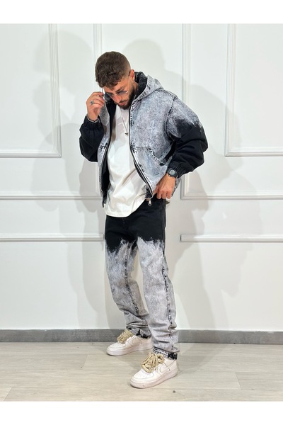 Urban Collection Men's jeans suit, black and white, urban and versatile style