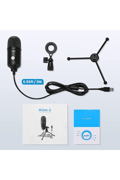 Moukey USB Microphone Computer Recording Mic, 192kHz 24Bit High sensitivity Metal USB C Mic,