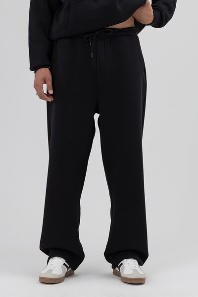 VAMOSCLO Basic Baggy Sweatpants Bottom Black