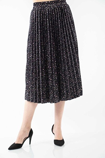 Nichii Floral Pleated Midi Skirt