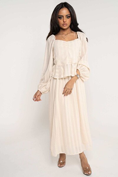 Nichii تنورة ماكسي مخططة