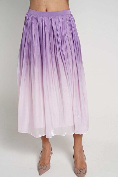 Nichii Solid Pleated Midi Skirt