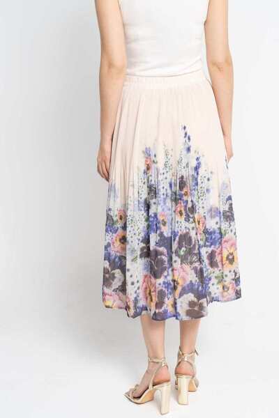 Nichii Floral Pleated Midi Skirt